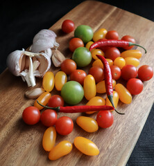 Base ingredients Cherry Tomatoes, chillies and garlic