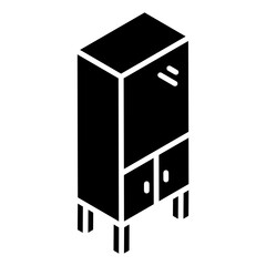 
Almirah icon in glyph isometric style 
