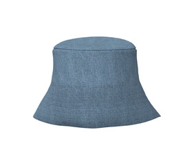 Blank bucket hat, 3d rendering, 3d illustration