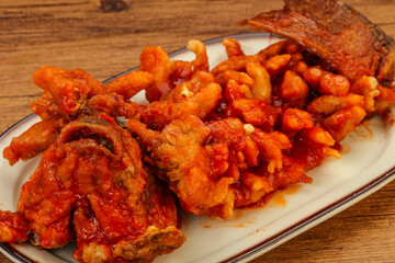 Chinese cuisine squirrel fish with sauce