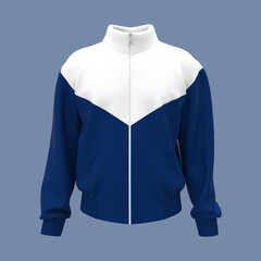 Blank windrunner jacket mockup front view, 3d illustration, 3d rendering © Febriana