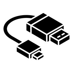 
An icon design of data cable, editable vector 
