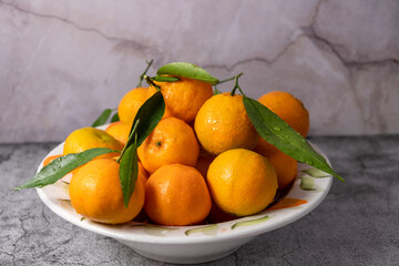 Fresh juicy clementine mandarins, winter time fruits