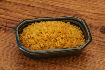 Vegetarian cuisine - dry bulgur for cooking