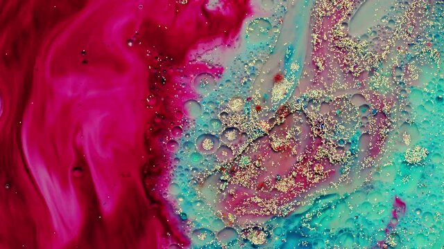 Background. Colorful creative abstract liquid ink art smooth motion 4K.