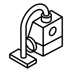 
Carpet or drapers cleaning electric device, glyph isometric of vacuum 
