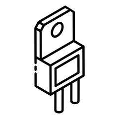 
A glyph isometric design of amplifier plug icon
