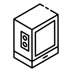 
Data server box icon in glyph isometric style, data center 
