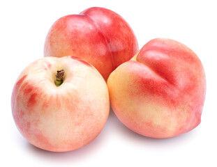 Nectarine fruit isolated on the white background. Nectarine on white with clipping path.