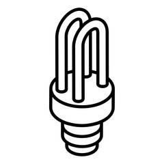 
Led bulb icon in glyph isometric style 

