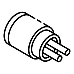 
Laser diode icon of glyph isometric style, battery component  
