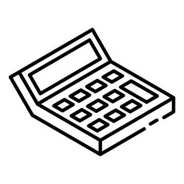 
Adding Machine, Editable Glyph Isometric Vector Of Calculator 
