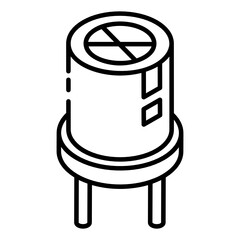 
Photodiode icon of glyph isometric style, electric component  
