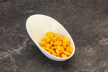 Sweet corn seeds in the bowl