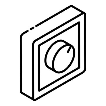 
Electric Rotary Changeover Switch Icon Of Glyph Isometric
