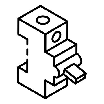 
Electric switch panel, glyph isometric icon of circuit breaker 
