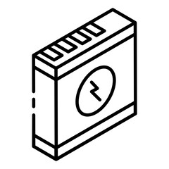 
Isometric vector design of rechargeable voltage battery, power accumulator 
