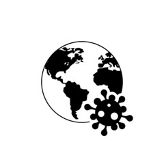 Global infection symbol. Coronavirus pandemic icon. Covid virus sign isolated on white background