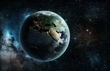 Earth in Space 3D Illustration