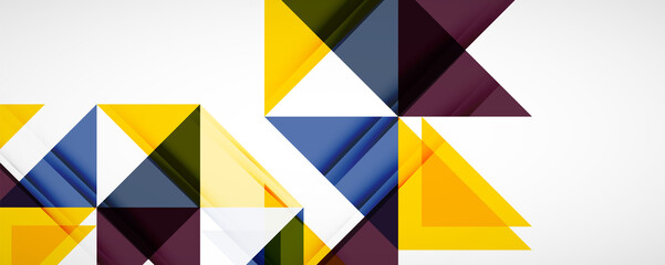 Geometric abstract background. Techno color triangle shapes. Vector illustration for covers, banners, flyers and posters and other designs