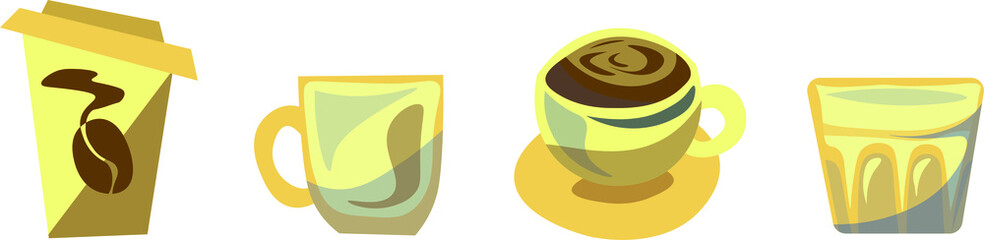 Vector illustration with cups for coffee