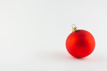 red ball for christmas tree on white background