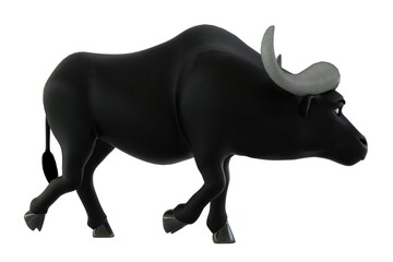 Cartoon bull isolated on white background 3d illustration