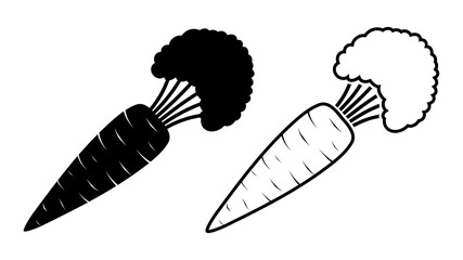 Carrot icon. Set of carrots. Isolated flat icon symbol. Vector illustration.