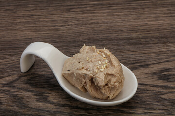 Herring butter spread in the bowl