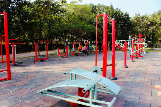 Utter pardesh , india - open gym , A picture of open gym in noida 22 november 2020