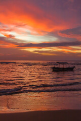 Fototapeta na wymiar Sunset on the Indian ocean Sri Lanka Hikkaduwa