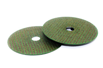 A picture of steel cutting blade isolated on white background