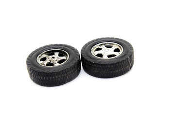 A picture of car tires with selective focus