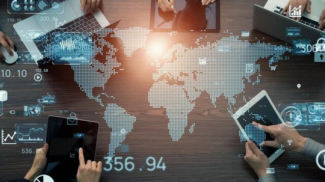 Global communication network concept. Worldwide business. Human resources.