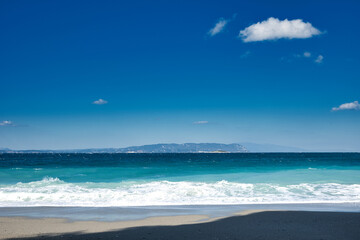 beach with trees, Kastani beach ,Skopelos island,Greece