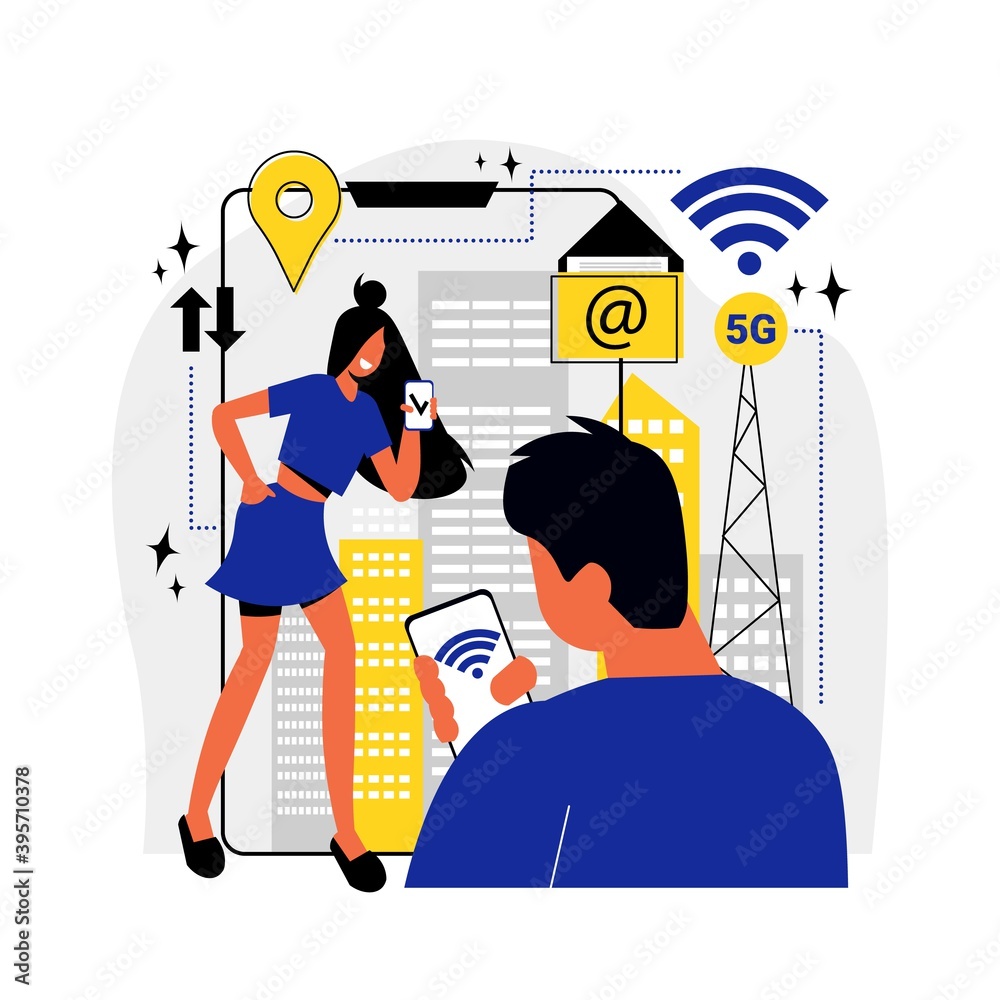 Wall mural 5g Internet Composition