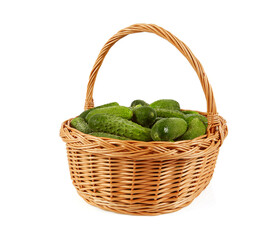 fresh cucumbers isolated on white background