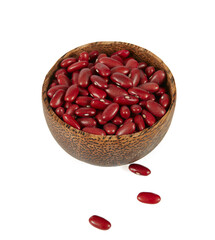 red beans isolated on white background