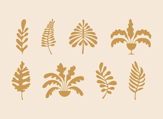 Vector logo design template in simple minimal style with hand-drawn leaves