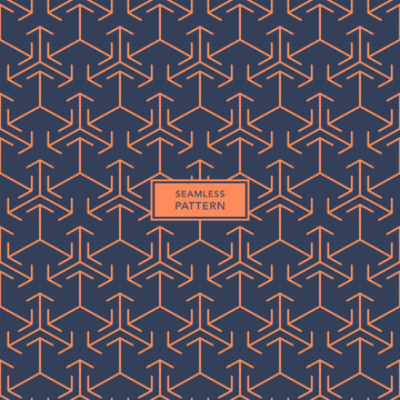 Cover Template Design With Blue And Orange Geometric Pattern