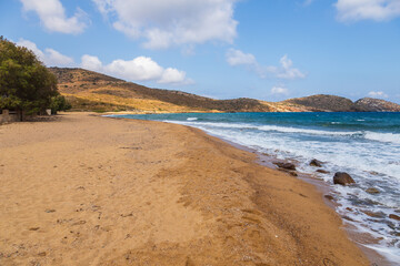 View of the Psathi Beach, Ios, Greece.