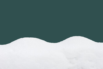 snow drift isolated on Tidewater Green color background