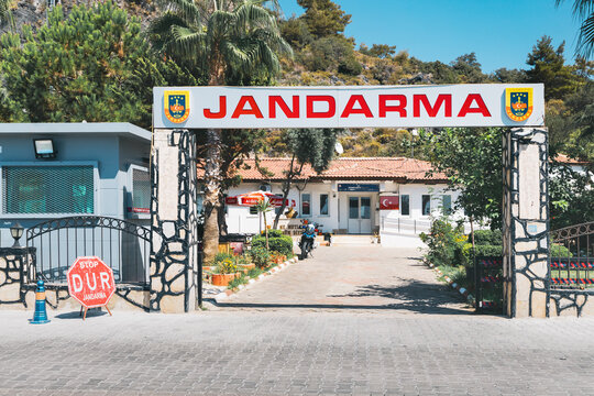 10 September 2020, Oludeniz, Turkey: Jandarma police station in Turkey. Law and order concept
