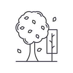 Forest concept icon, linear isolated illustration, thin line vector, web design sign, outline concept symbol with editable stroke on white background.