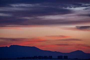 Obraz premium sunset in the Mediterranean sea view from the sea