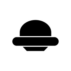 UFO icon, flying saucer logo isolated on white background