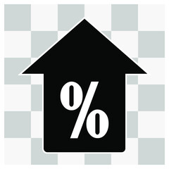 Discount home illustration - house percentage sign price - real estate home - money loan symb