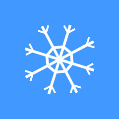Snowflake icon, winter symbol, template flat graphic design, cold sign, Xmas time, isolated temperature button for app, vector illustration