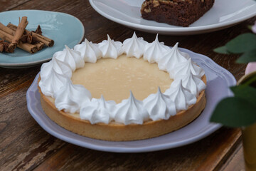 Mousse cake with cream, condensed milk