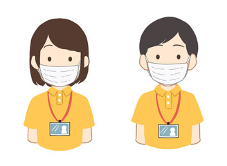 介護士　マスク(線無し)